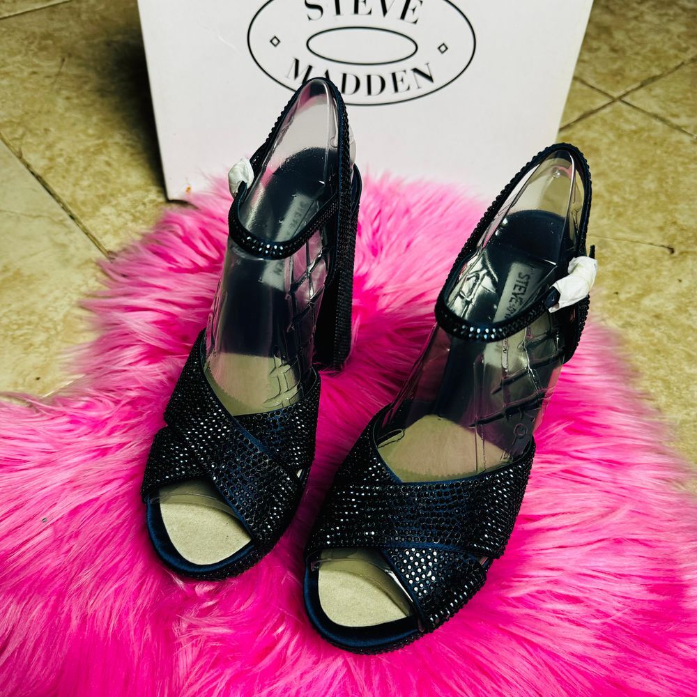 Steve Madden Party‎ Time Blue 7 1/2 High Heel With Details New